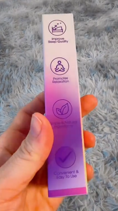 Sleep aid product benefits displayed